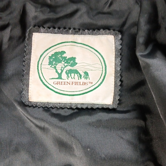 Green Field Leather Jacket Womens Medium MOTO Black Belted Motorcycle Grunge VTG - Picture 8 of 13